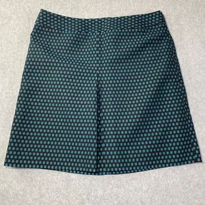 Ann Taylor LOFT Skirt Women's Sz 6P Black Teal Geometric A-Line Mini Work EUC